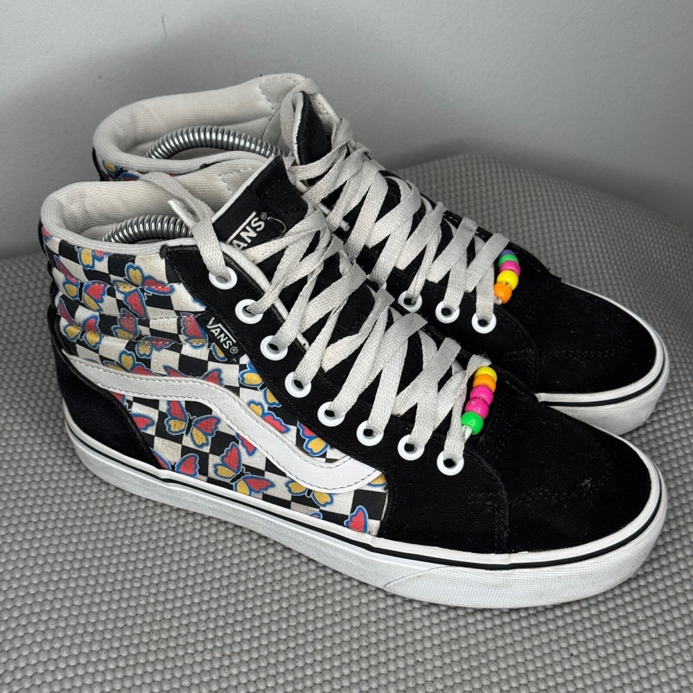 VANS "Filmore Hi" Butterfly Checkerboard High Top Women's Size 6.5 Multi